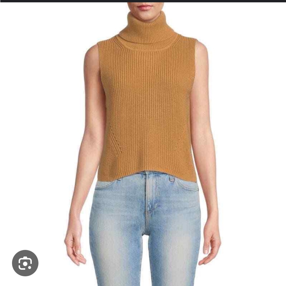 French Connection Turtleneck Sleeveless Knit Tan Sweater 

Size small